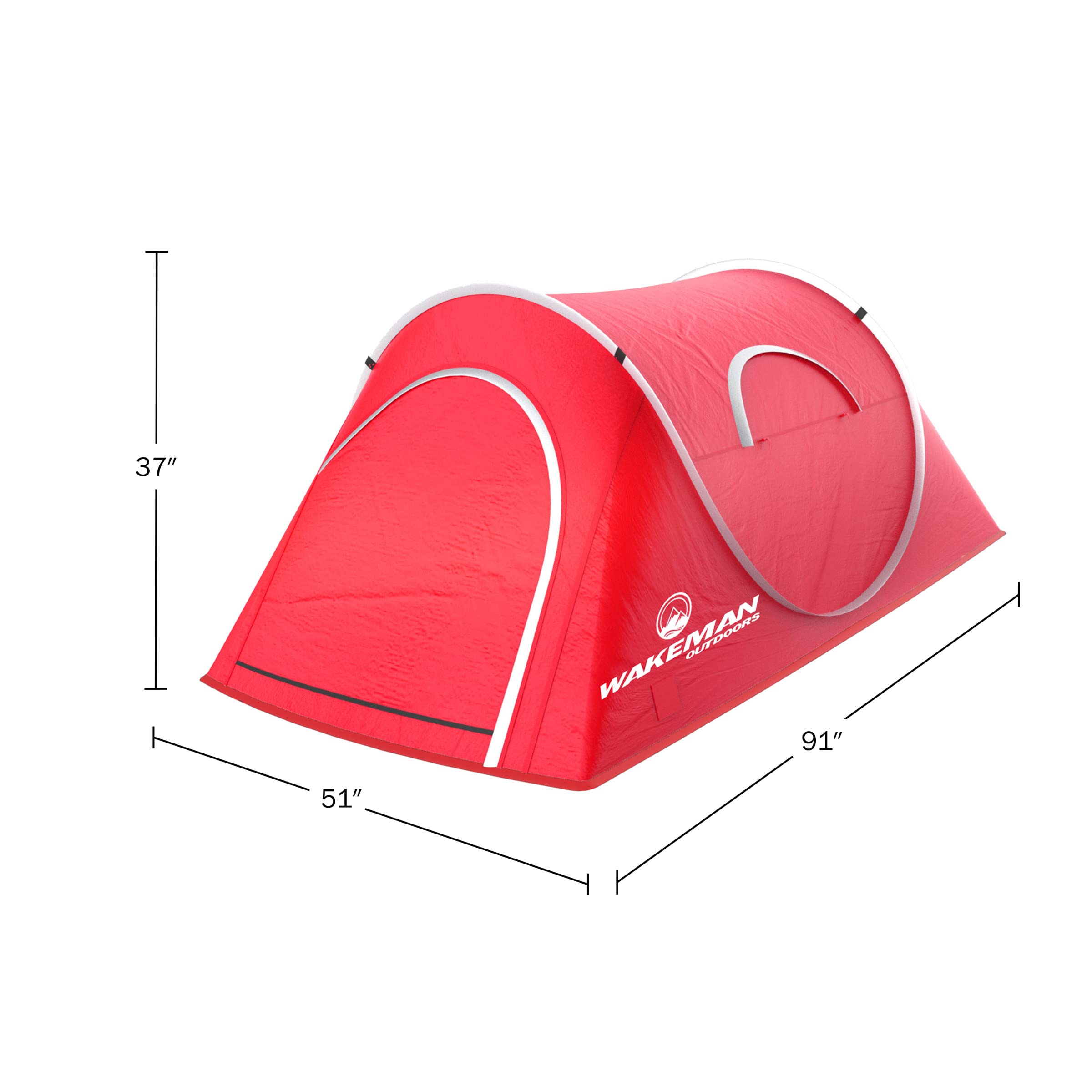 Wakeman 2-Person Pop-Up Tent with Carry Bag & Camping Lantern Fan - Lightweight Waterproof Camping Gear for Hiking, Backpacking, and Outdoor Adventures