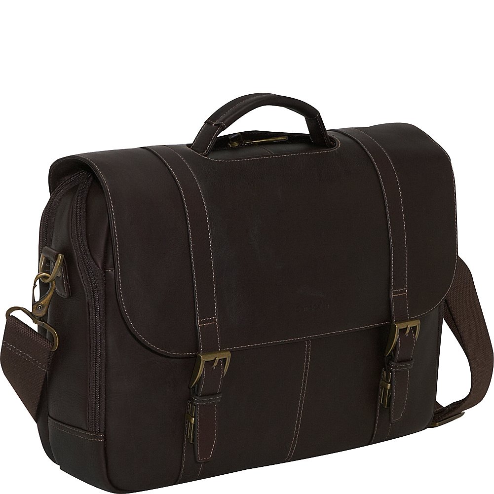 Samsonite Genuine Colombian Leather Flap-Over Messenger Bag for Men & Women - Stylish Business Briefcase for Work, Travel & Daily Commute
