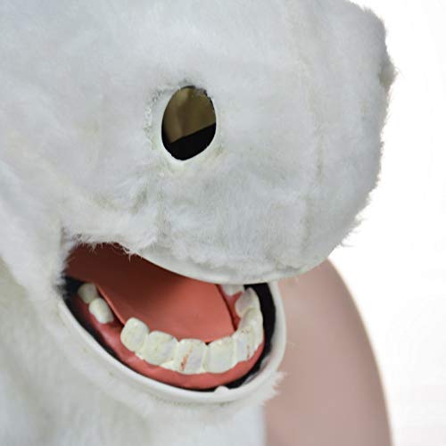 SHENGUS Unicorn Mask for Halloween Party - Moving Mouth Animal Simulation Mask, White - Perfect for Costume Parties, Carnival, Cosplay & Themed Events