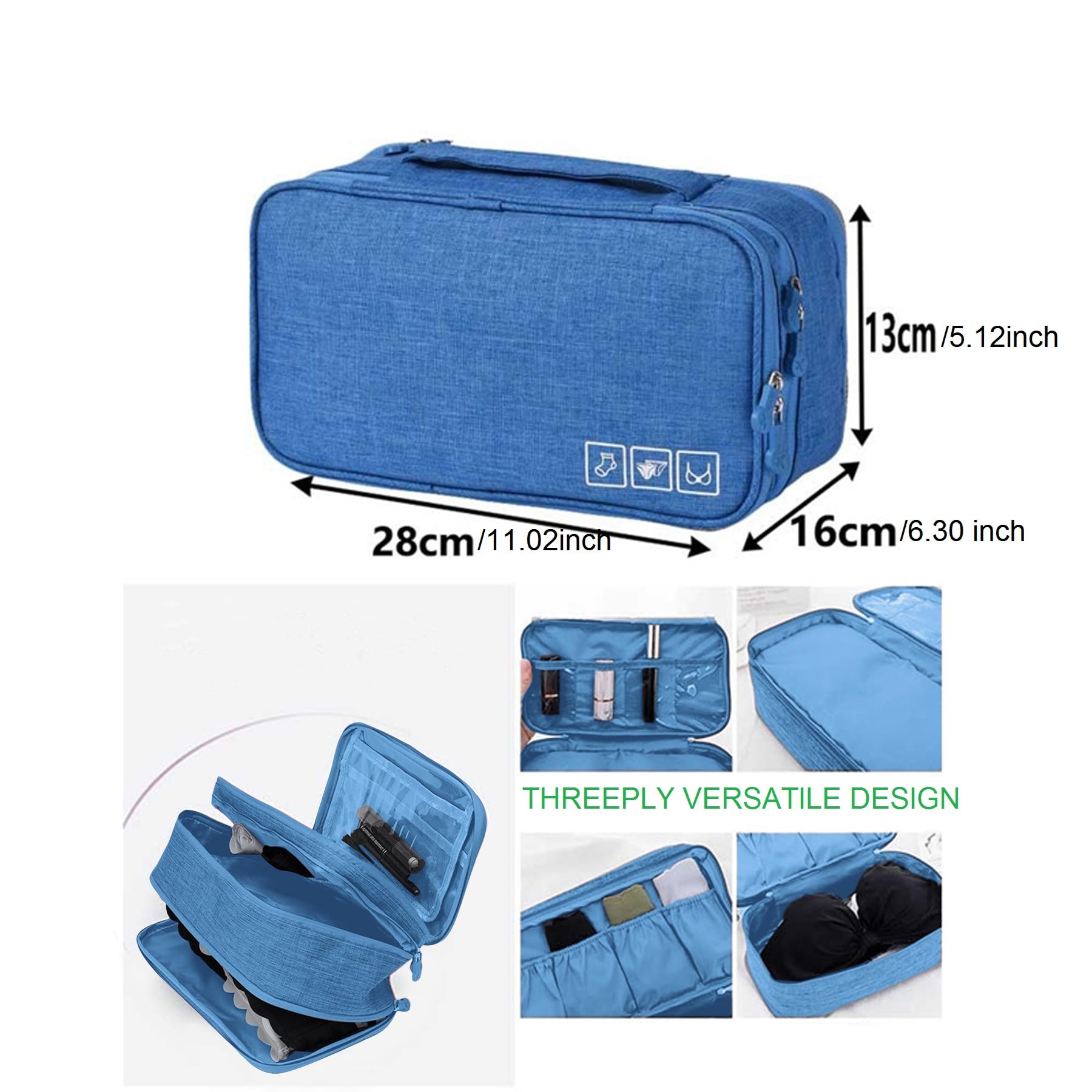 Multi-Function Travel Underwear Organizer - Portable Storage Bag for Bras, Socks & Lingerie | Packing Cube & Toiletry Bag for Vacation, Business Trips & Daily Organization