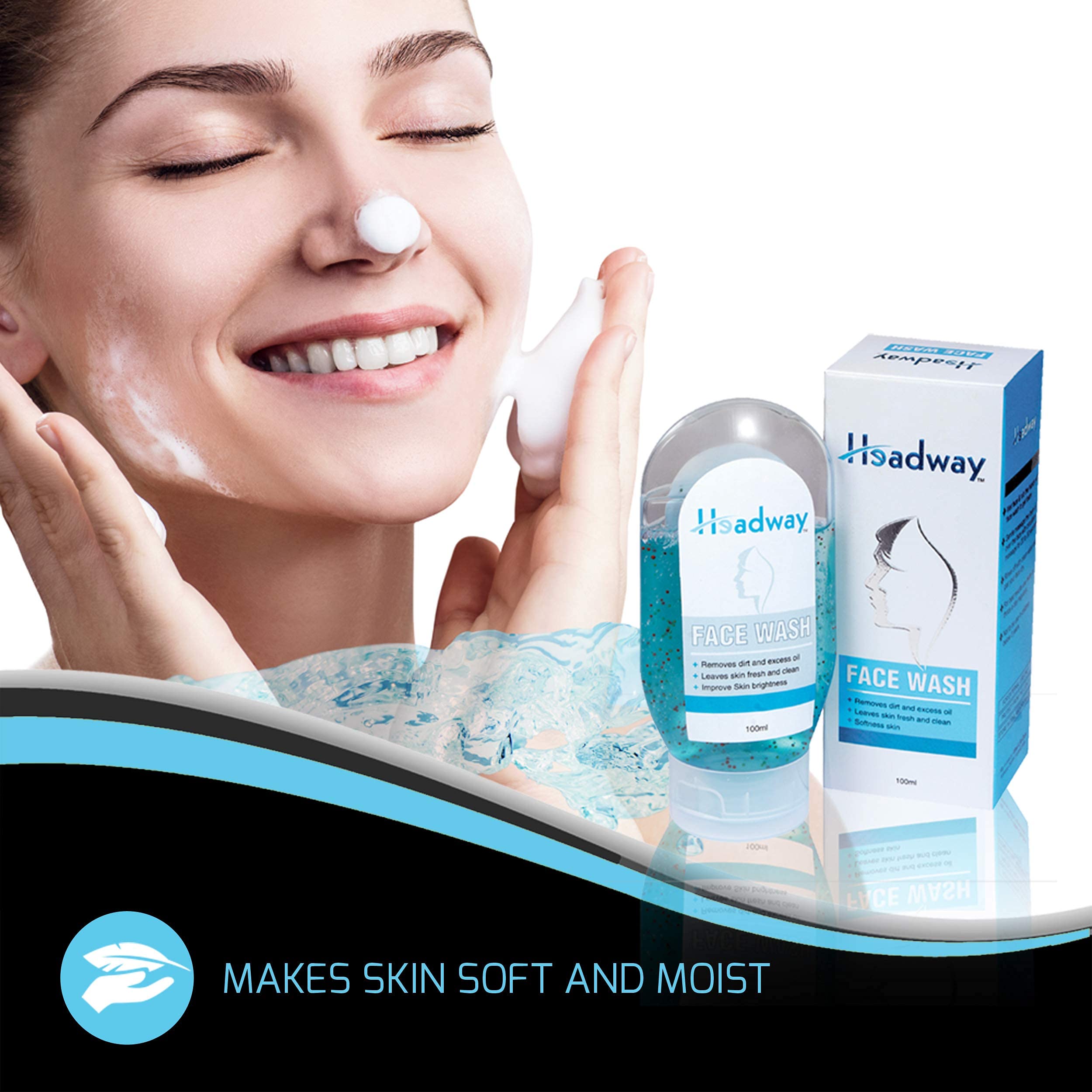 Headway Acne Control Face Wash for Men & Women - Dark Spot Treatment, Oily Skin Cleanser with Skin-Friendly pH (100ml, Pack of 2) | Daily Skincare Routine for Clear & Healthy Skin