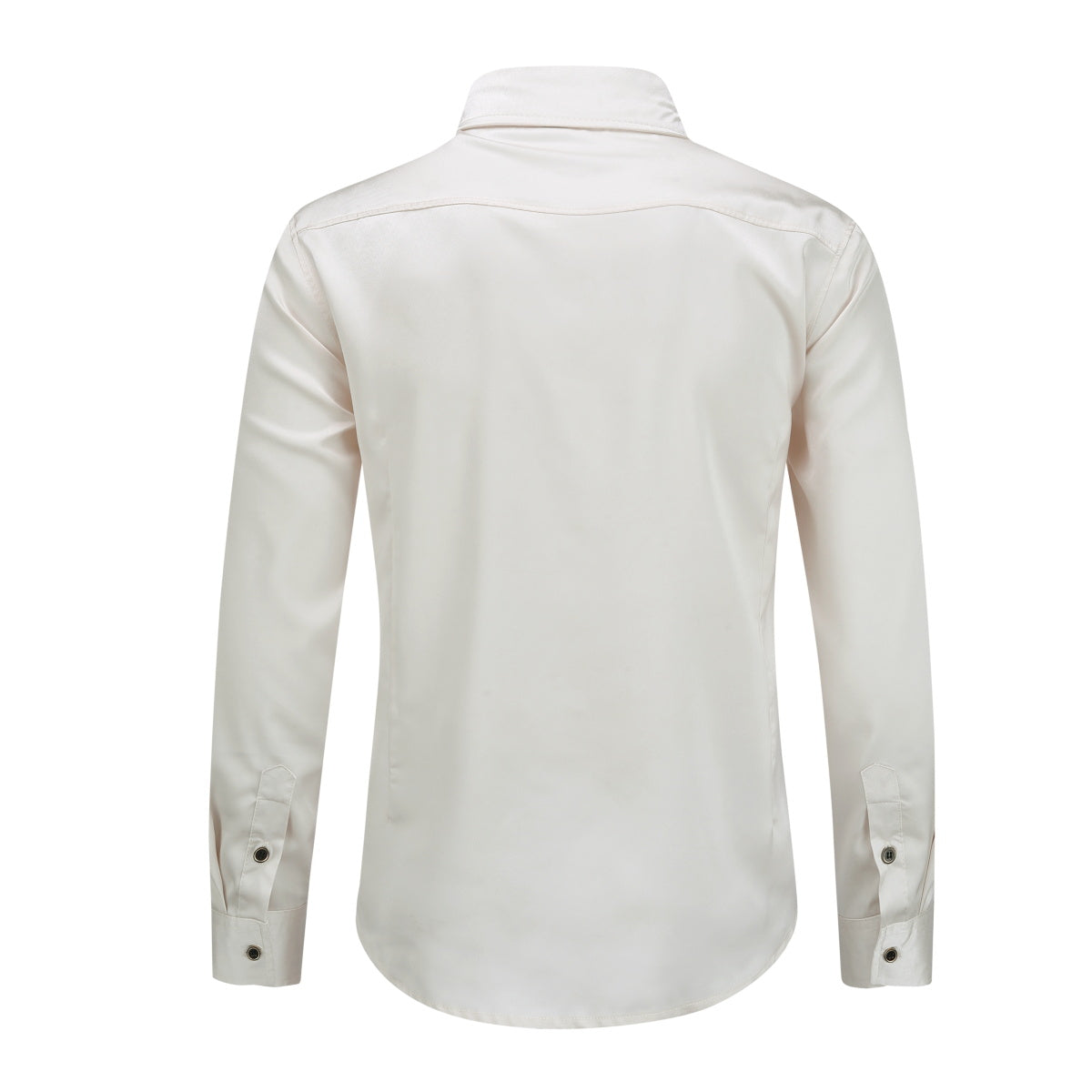 Premium Solid Color Men's Dress Shirt - Classic Beige Business Casual Shirt for Office, Wedding & Formal Occasions