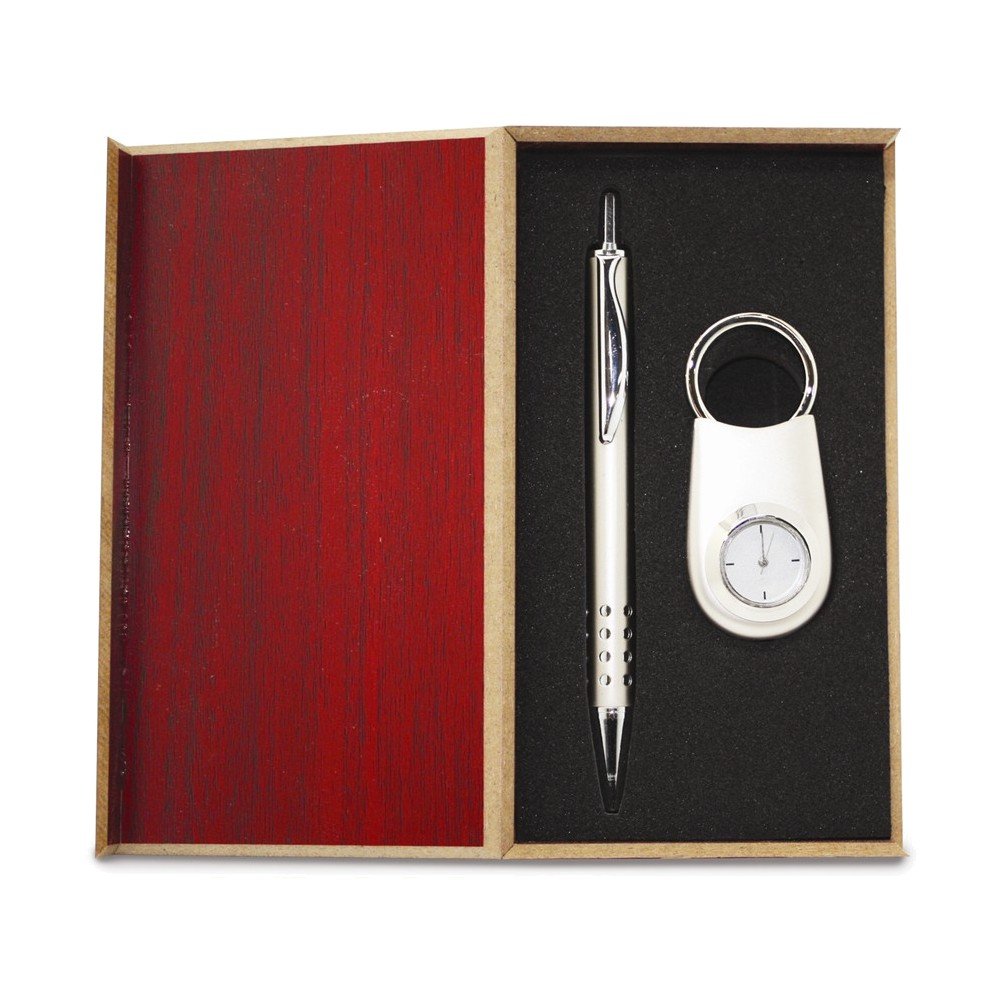 Engravable Silver-Tone Watch Key Ring & Pen Gift Set - Perfect for Anniversaries, Graduations & Corporate Gifts | Jewelry Adviser