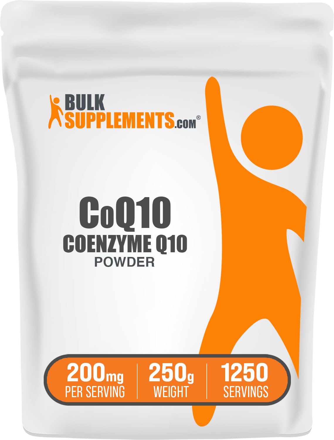 BulkSupplements.com Coenzyme Q10 Powder 200mg - Pure CoQ10 Supplement for Heart Health, Energy & Antioxidant Support - Gluten Free, 250g (8.8 oz) - Perfect for Daily Wellness & Cardiovascular Support