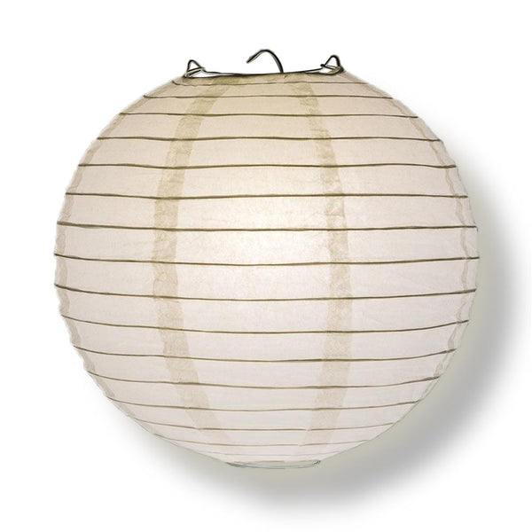 12 Pack 18 Inch White Parallel Ribbing Round Paper Lanterns for Party Decorations, Wedding, Home, and Outdoor Events