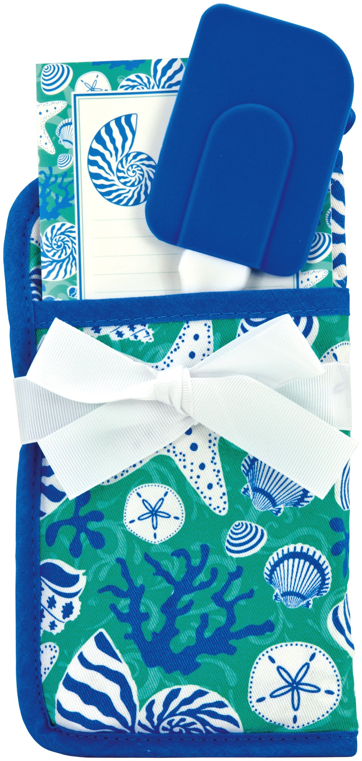 Brownlow Gifts Coastal Blue Potholder Set - 2-Piece Heat Resistant Kitchen Pot Holders for Cooking, Baking & Grilling - Perfect Housewarming Gift for Home Chefs