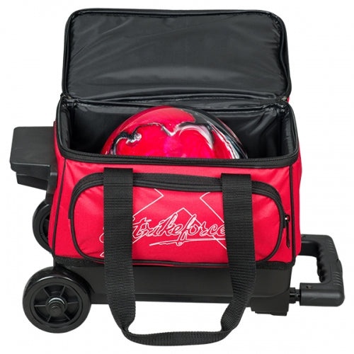 KR Strikeforce Hybrid Single Red Bowling Ball Roller Bag - Durable Bowling Accessory for League Play & Tournament Travel