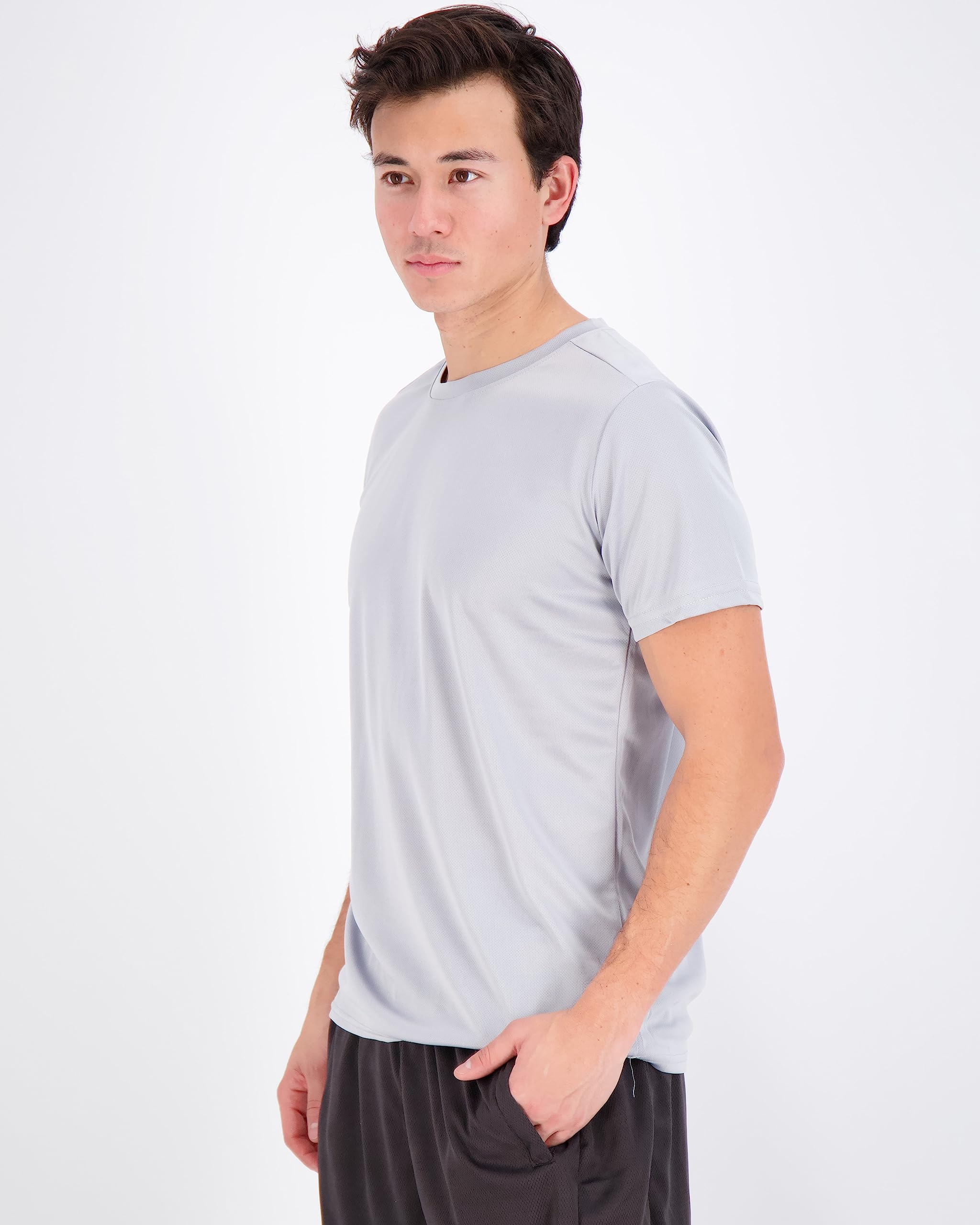 Real Essentials 5 Pack Men's Quick Dry Athletic T-Shirts - Moisture Wicking Activewear Tees for Gym, Running & Workouts (Big & Tall Sizes Available) - Comfortable Crew Neck Short Sleeve Shirts for Sports & Casual Wear