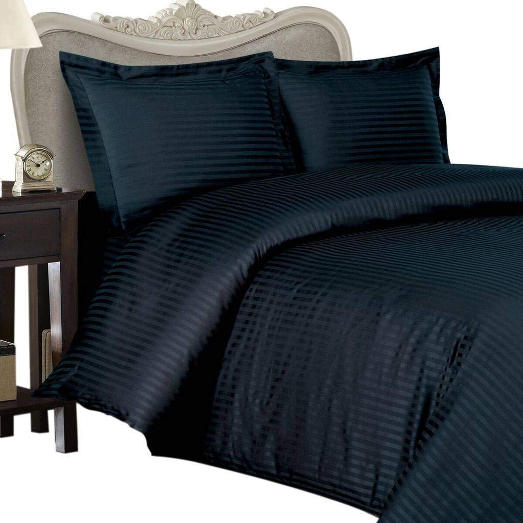 8-Piece Italian 600 Thread Count Egyptian Cotton Goose Down Comforter Set - California King Size Navy Blue Bedding with Sheet & Duvet Cover | Luxury Hotel-Style Comfort for Master Bedroom