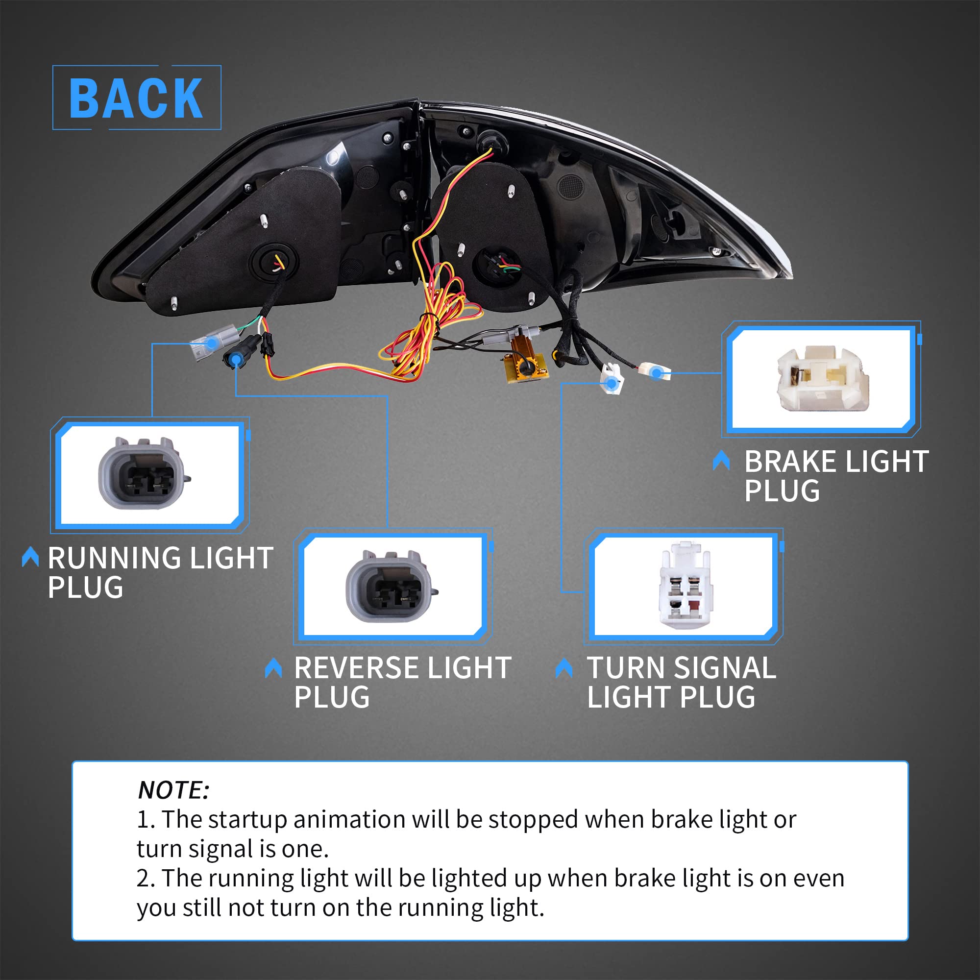 VLAND LED Tail Lights Compatible with Lexus RX 2010-2015 - Switchback Turn Signals, Dynamic Animation & Breathing Effects - Smoke Lens (Pair) - Upgrade Your Car's Style & Safety for Night Driving