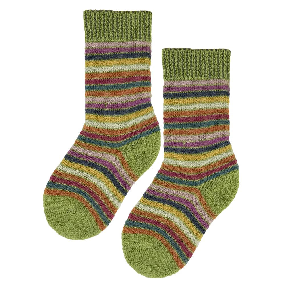 Organic Wool Socks for Kids - Soft Virgin Wool Baby Socks with Colorful Stripes (Sizes 0-8 Years) - Perfect for Winter, School & Outdoor Play