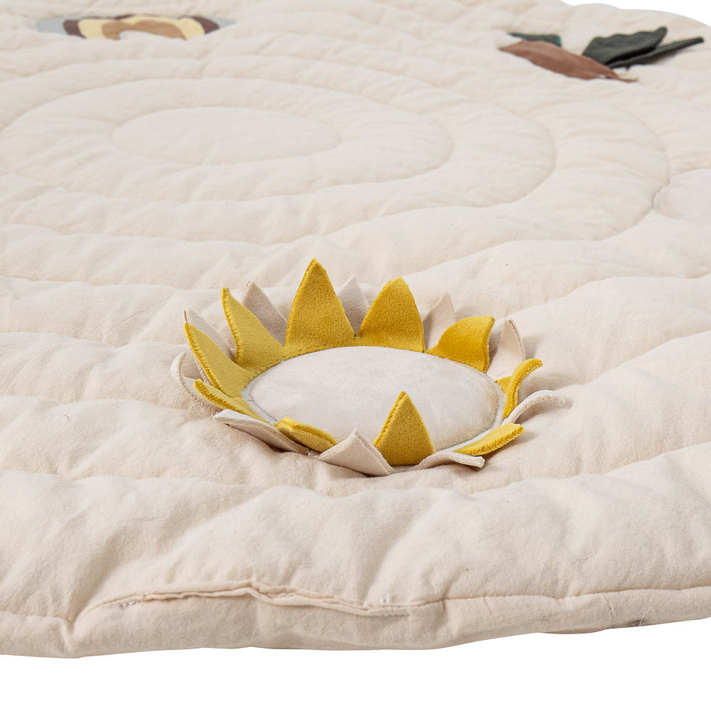 Bloomingville Agnes White Cotton Playmat 100cm - Soft & Safe Baby Crawling Mat for Nursery, Playroom & Daycare