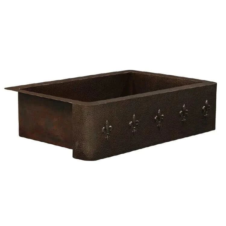 Thompson Kahlo 33-Inch Aged Copper Farmhouse Kitchen Sink - Double Basin, 2KS AD 4 - Perfect for Rustic & Vintage Style Kitchens, Remodeling Projects & Country Homes
