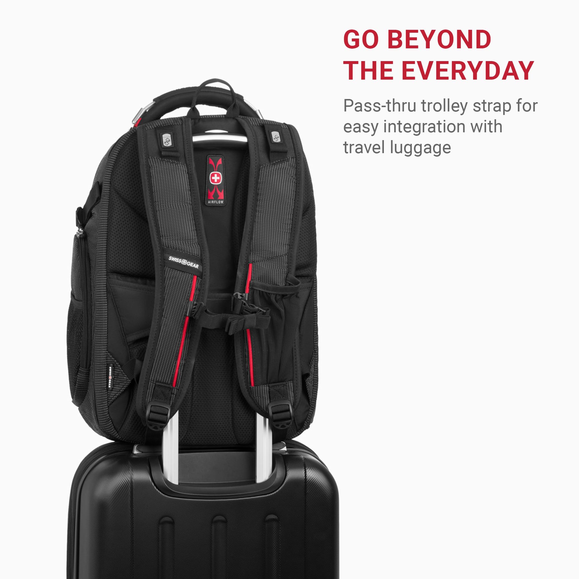 SwissGear Travel Tech Elite Large Laptop Backpack with USB Charging Port - Perfect for Business Travel, College & Commuting - Durable Black Dot Design (17 Inch)
