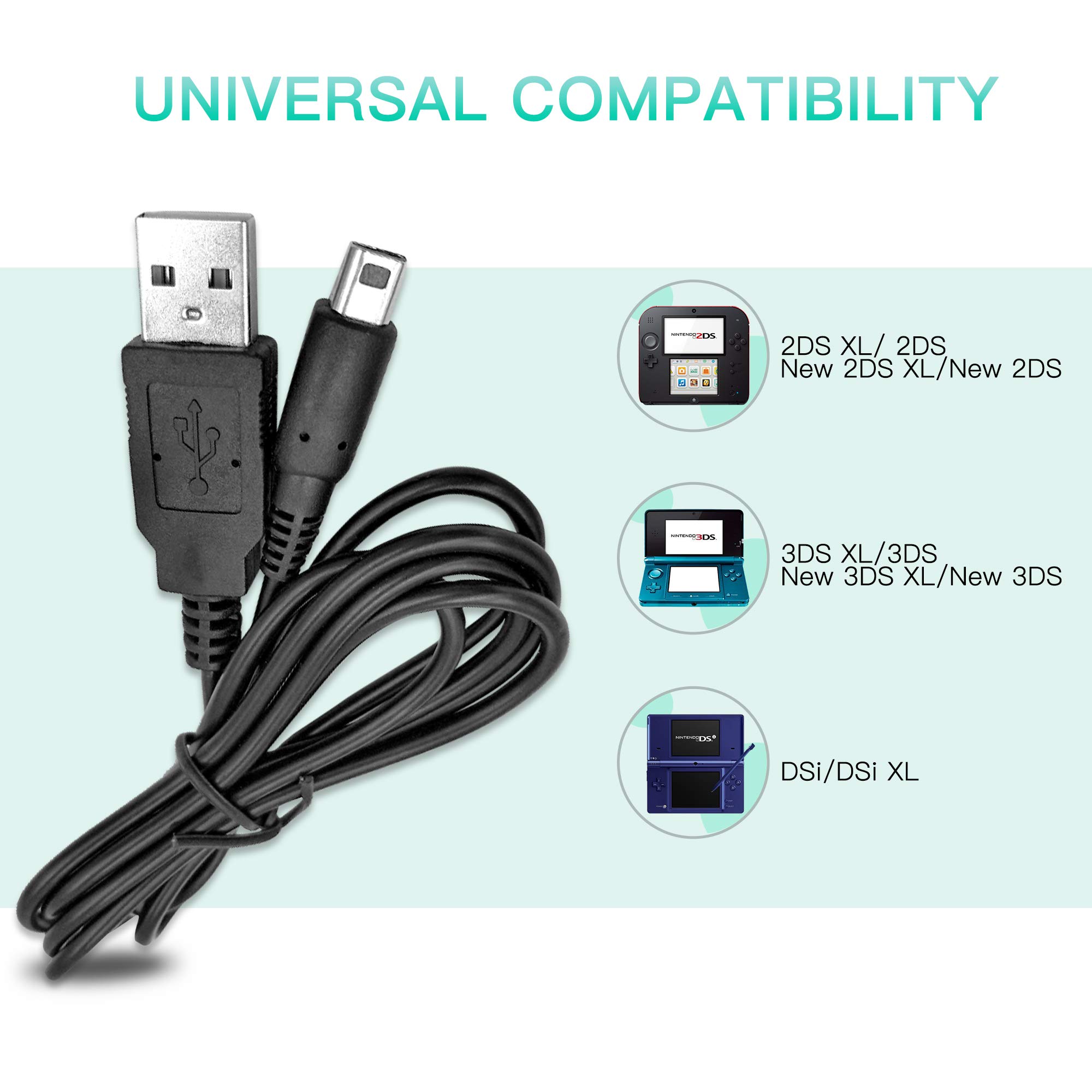 Original Nintendo DSi USB Charger Cable Kit - AC Power Adapter, Wall & Travel Charger with Stylus Pen | Fast Charging for Home, Office & Gaming On-The-Go