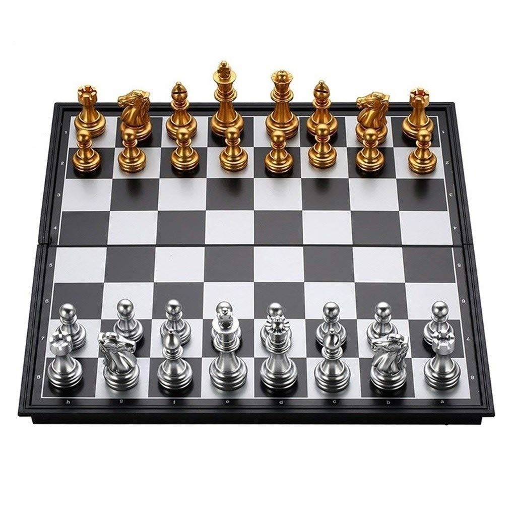 LKKPT Magnetic Folding Chess Set - Classic International Checkers Board Game for Adults & Kids | Portable Travel Size (36x36cm) | Perfect for Home, Office, Travel & Family Game Nights