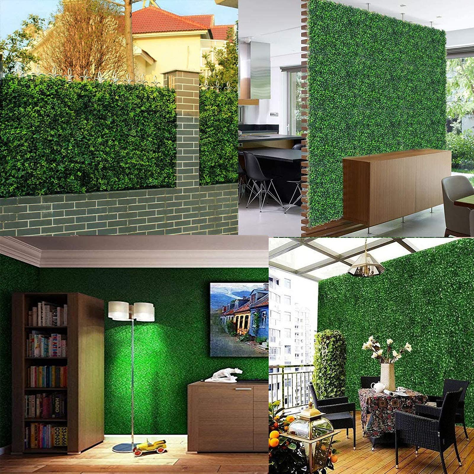 UV Protected Artificial Boxwood Hedges Panels (4pcs) - Faux Ivy Privacy Screen for Outdoor Fence & Garden Decoration - Perfect for Patio, Balcony & Backyard Privacy Solutions