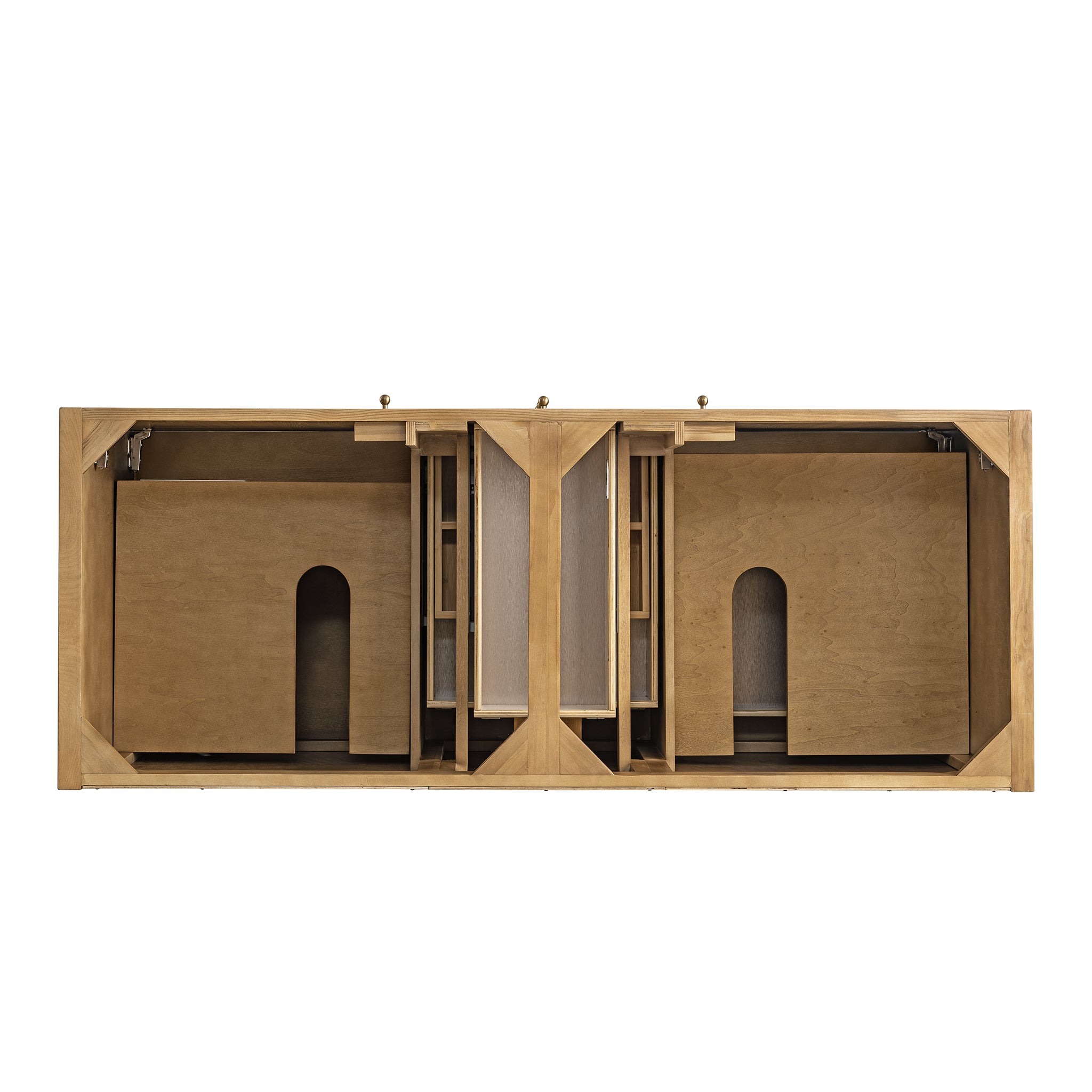 Hudson 60 Inch Double Bathroom Vanity in Light Natural Oak Finish - Perfect for Master Bathroom Renovation and Modern Home Decor
