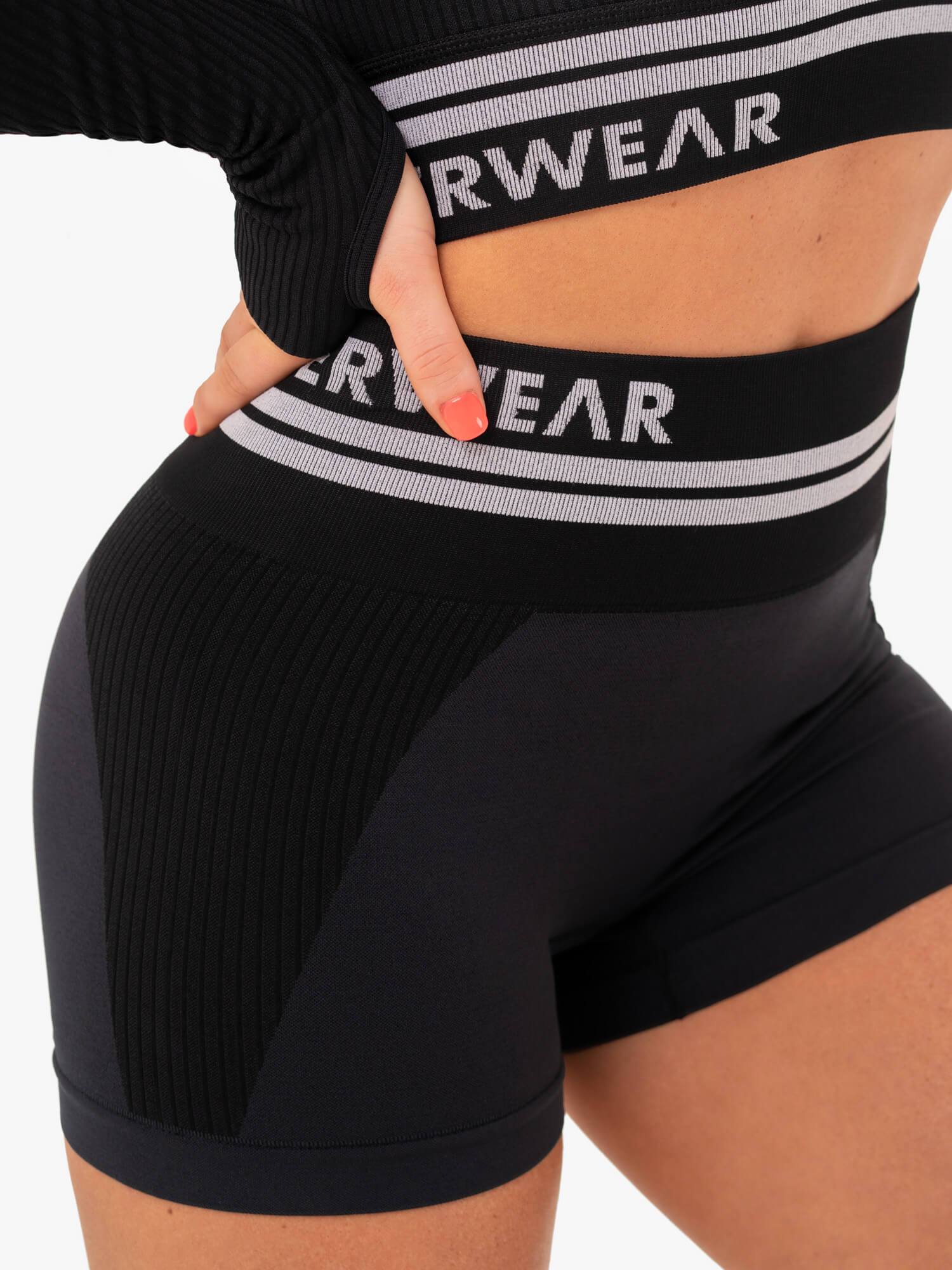 Freestyle Seamless High Waisted Yoga Shorts for Women - Black - Perfect for Workouts, Running & Lounge Wear