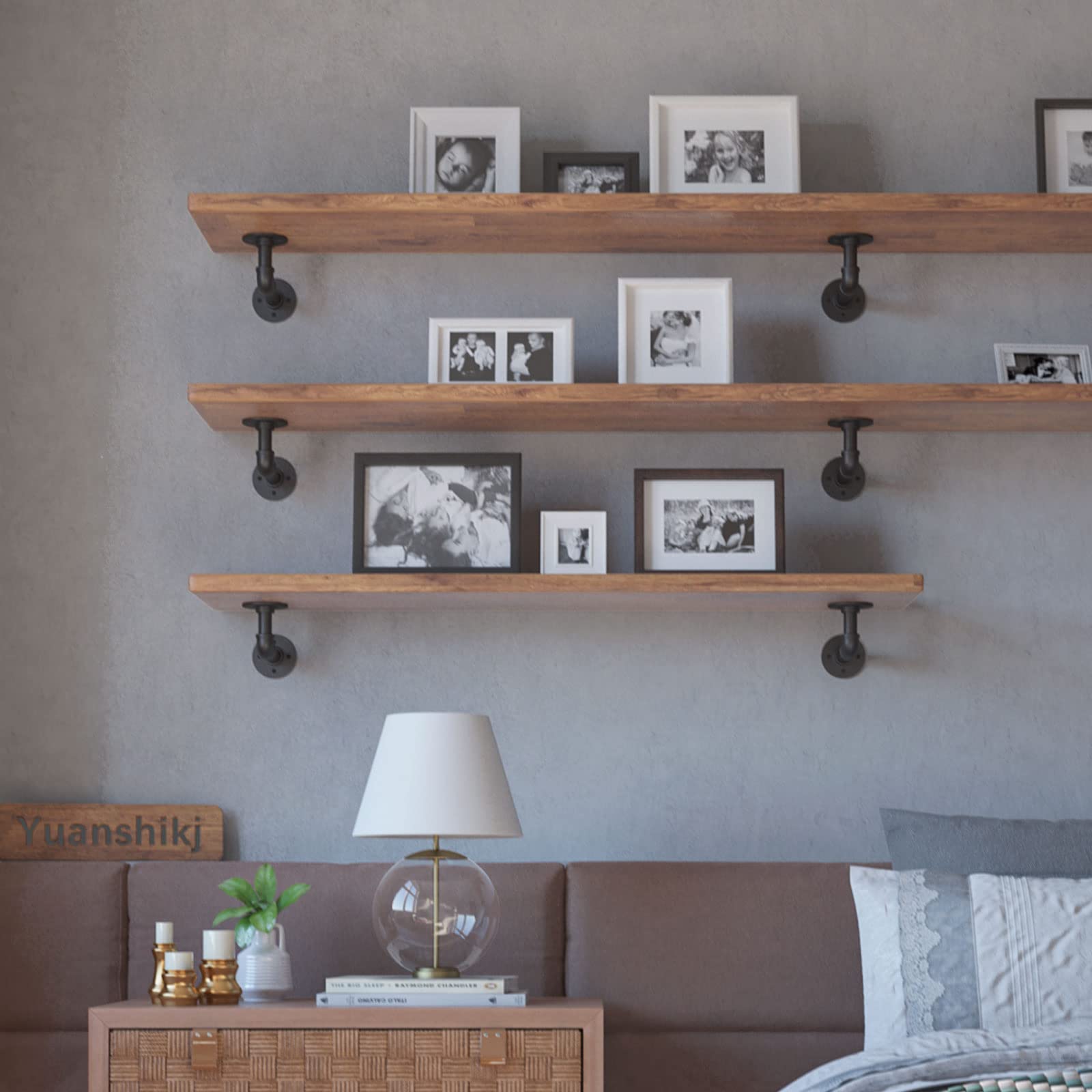 10-Pack Heavy Duty Iron L Pipe Shelf Brackets (3.9