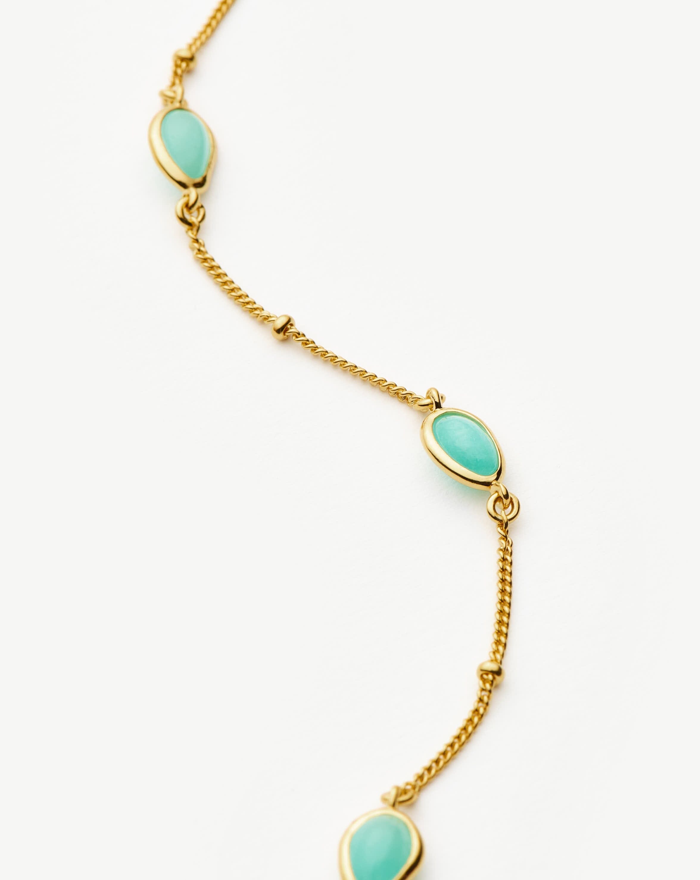 Magma Gemstone Charm Choker Necklace - 18k Gold Vermeil & Amazonite Stone | Elegant Layering Piece for Women, Perfect for Date Nights, Parties & Special Occasions