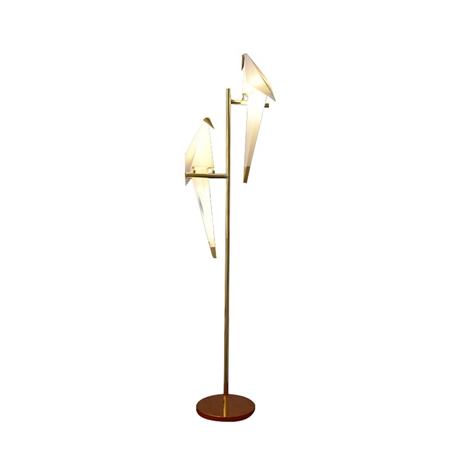 Modern Nordic Floor Lamp - Minimalist Wrought Iron Standing Light with Paper Crane Design | Indoor Lighting for Bedroom, Living Room & Garden | Durable Industrial Style Home Decor