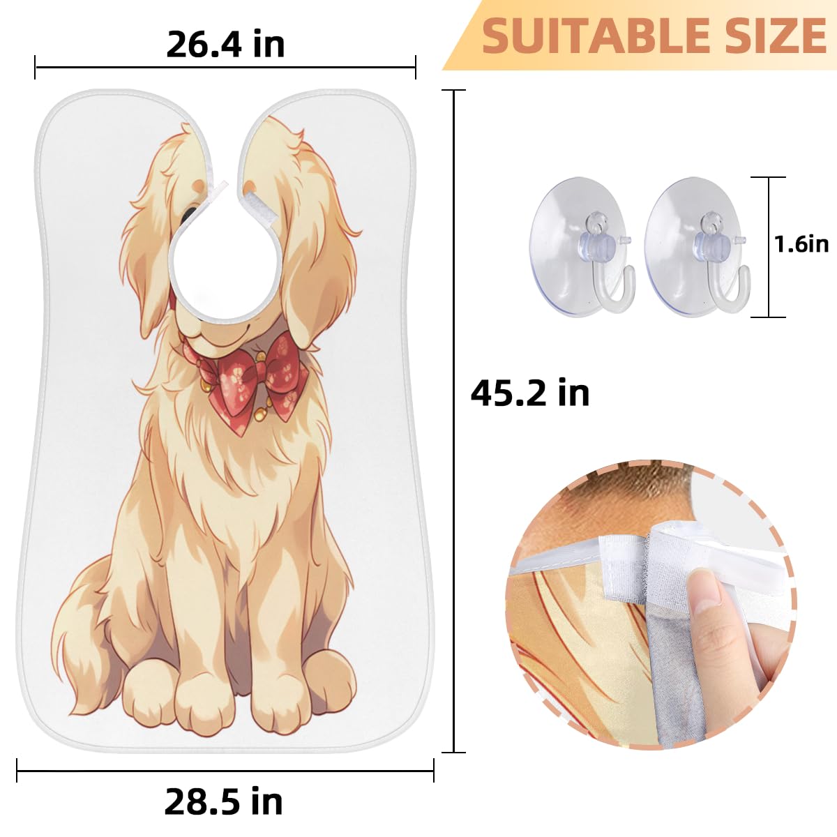 Anime Beard Shaving Bib for Men & Women - Cute Dog Design Hair Dye Apron, Makeup Cape & Barber Accessories - Perfect for Beard Trimming, Haircut, Salon Styling & DIY Home Grooming