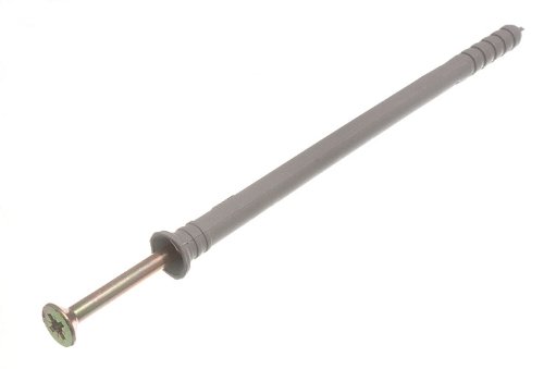 200-Pack Heavy Duty Nylon Hammer-In Frame Fixings Rawl Plugs & Screws 8x135mm for Masonry, Concrete & Brick - Secure Shelves, Cabinets & Fixtures