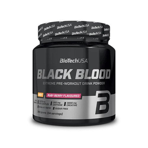 BioTechUSA Black Blood NOX+ Tropical Fruit 330g Pre-Workout Powder - Energy Booster for Gym & Fitness | Supports Endurance & Muscle Performance