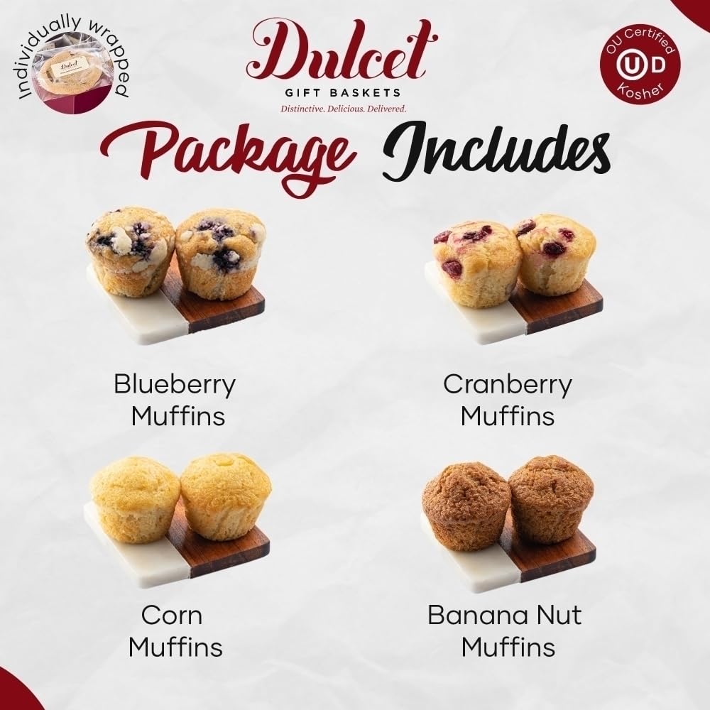 Gourmet Birthday Gift Basket - Assorted Old Fashioned Muffins in Blueberry, Cranberry & Banana Flavors | Perfect Gift for Mom, Dad, Him, Her, Students, Military, Teens & Friends | Ideal for Birthday Celebrations, Office Gifts & Care Packages