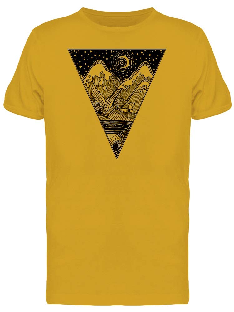 Wild Triangle Natural Landscape Graphic T-Shirt for Men - Comfortable Cotton Tee with Unique Print - Perfect for Casual Wear, Outdoor Adventures & Street Style