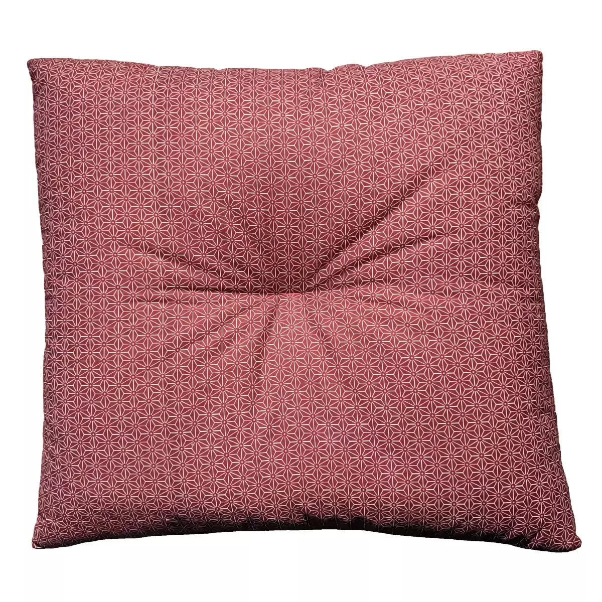 Ikeura Asanoha Zabuton - Traditional Japanese Floor Cushion 55x59cm - Meditation, Yoga & Tatami Mat Seating Accessory
