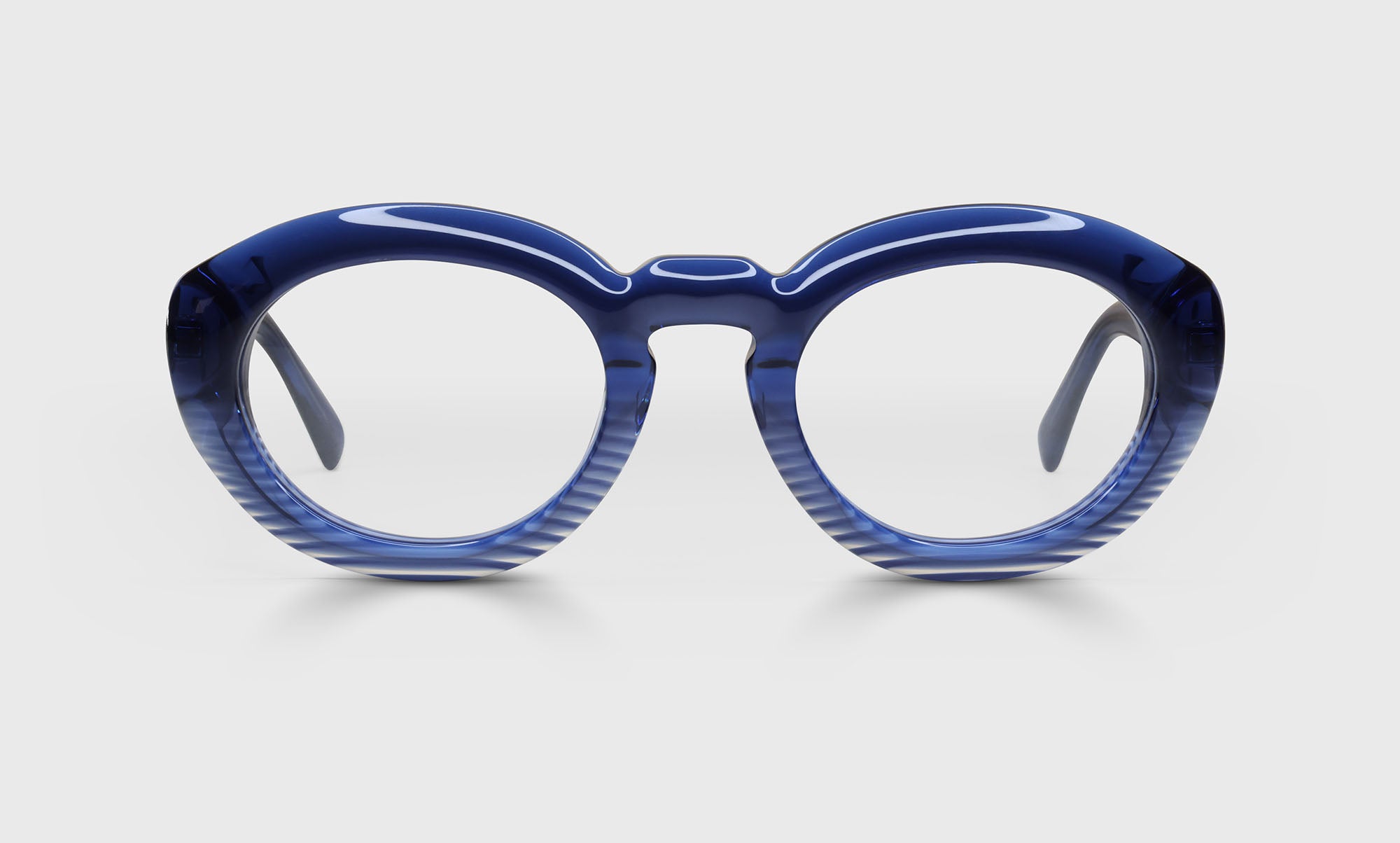 Abundant Color 59 Blue to Stripe Fade Front Glasses with Blue Crystal Temples - Stylish Eyewear for Women, Fashion Accessories for Daily Wear & Special Occasions