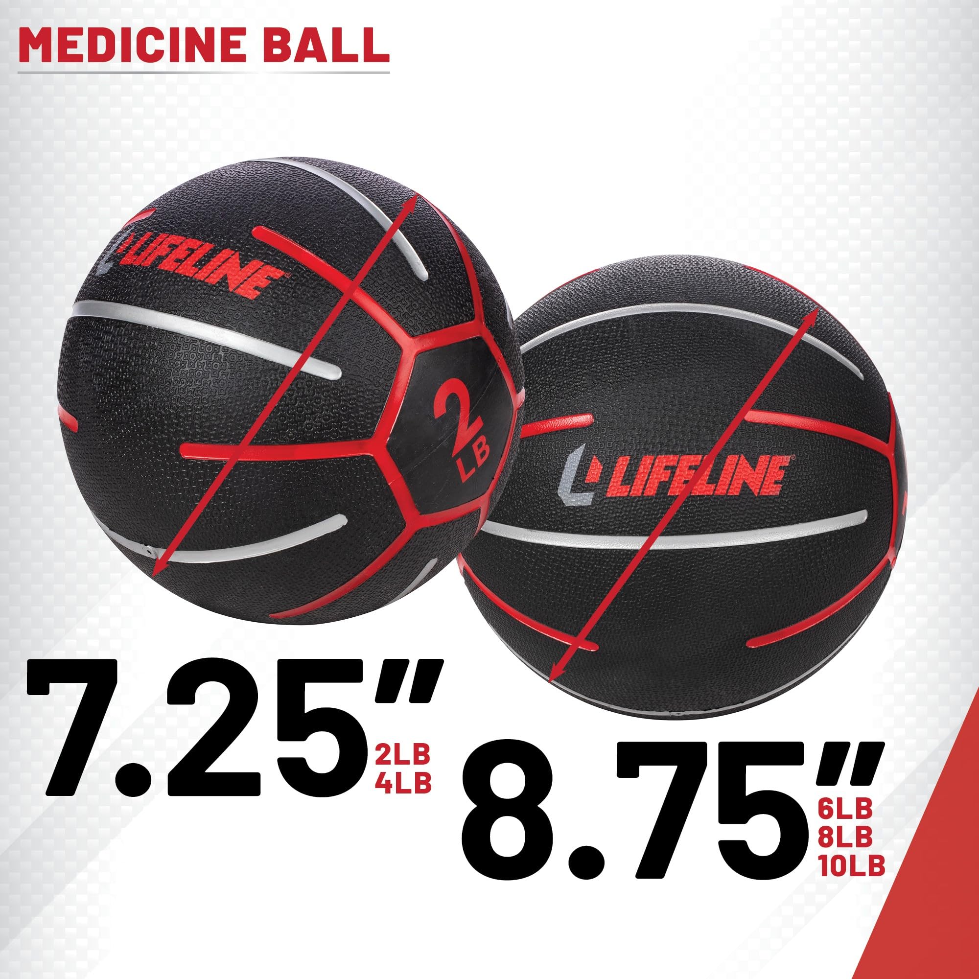 Medicine Ball for Strength & Stability Training - Non-Slip Textured Surface with Light Bounce - Durable Home Gym Equipment for CrossFit, Yoga & Functional Fitness Workouts
