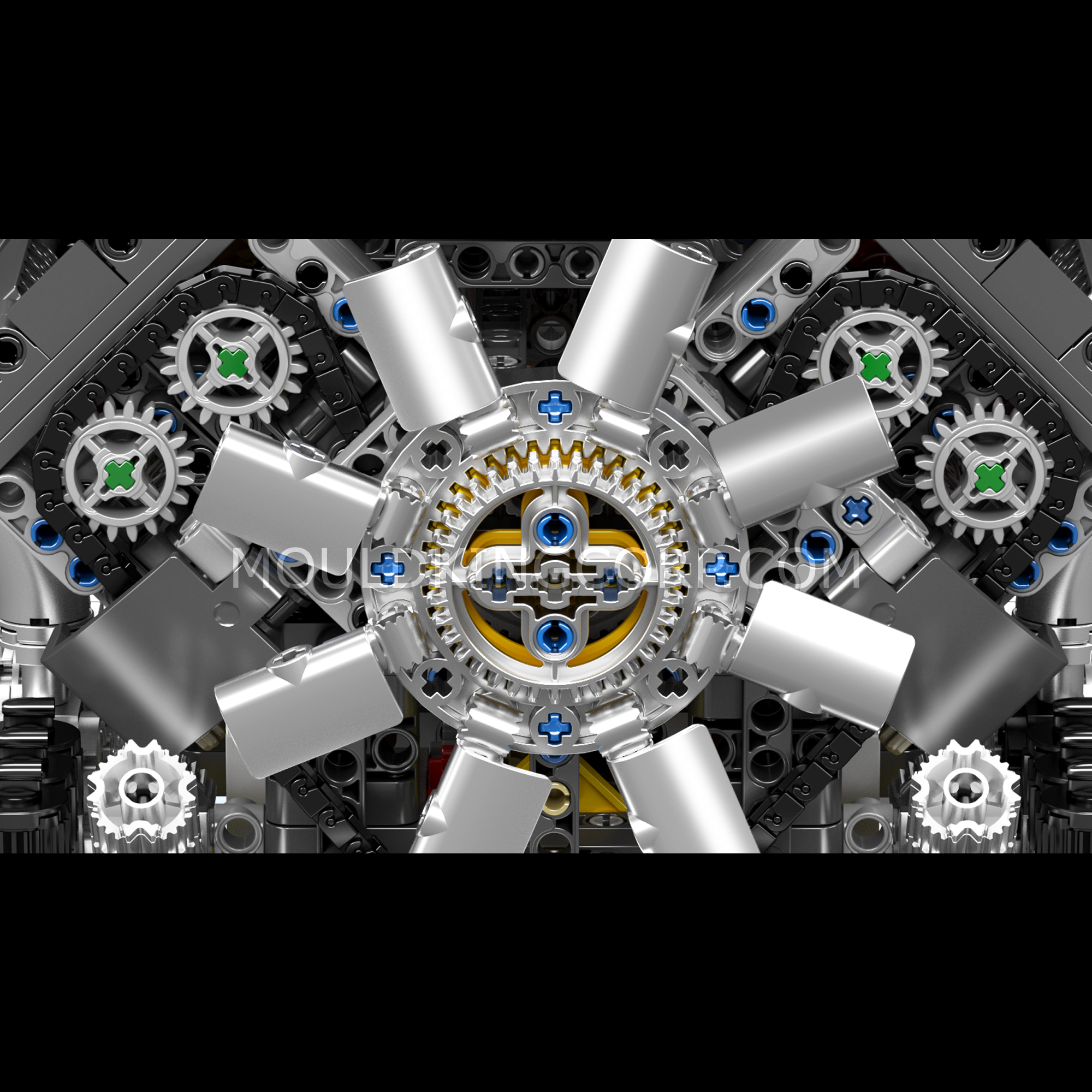 Mould King 10201 Motorized Hypercar W16 Engine & Gearbox Building Set - 2,024 Piece Model Car Kit for Adults & Teens | Perfect for STEM Learning, Car Enthusiasts & Collectors | Build & Display Your Dream Supercar