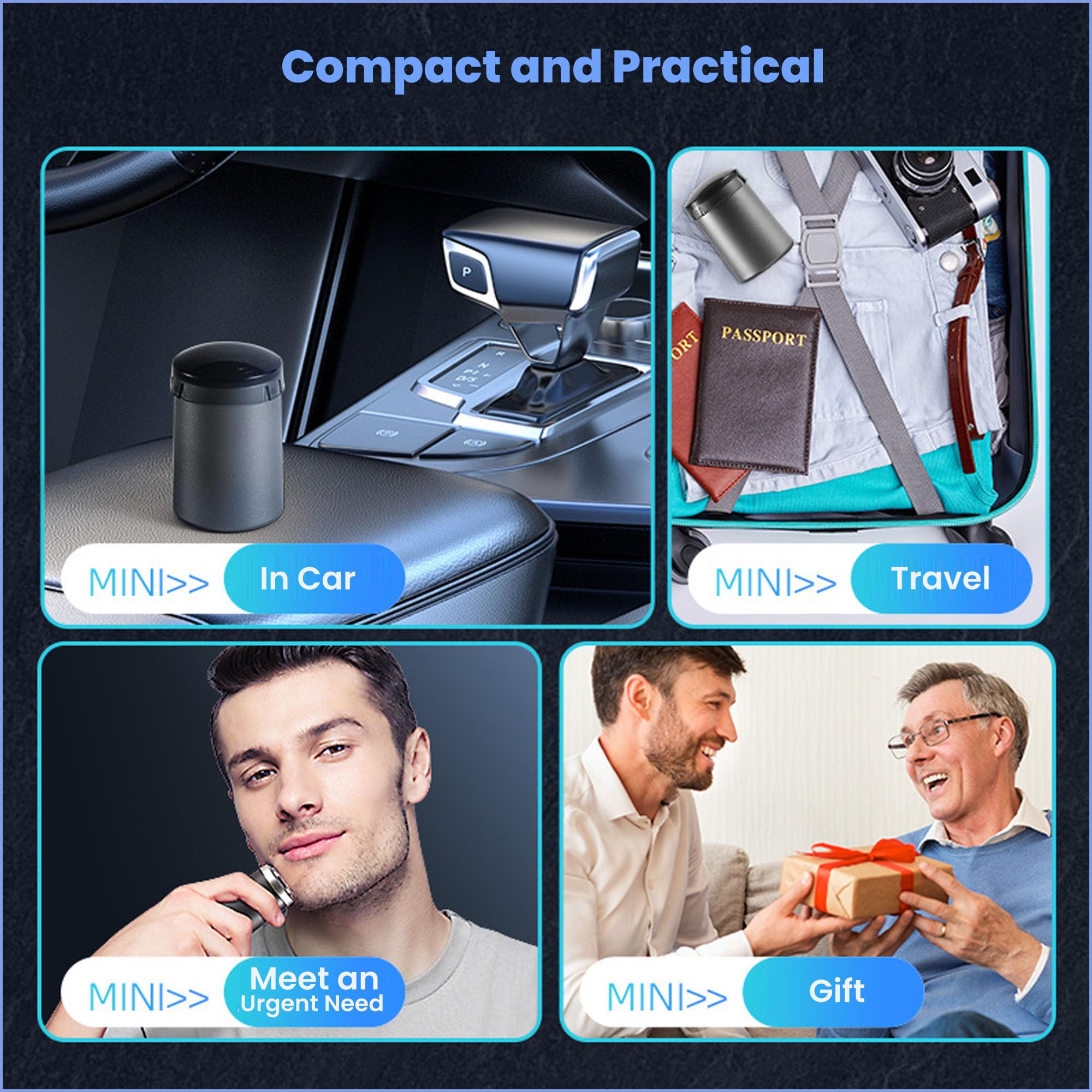 Rechargeable Electric Shaver for Men - Mini Portable Waterproof Wet/Dry Shaving Razor - Travel & Daily Grooming Essential - Perfect for Home, Office & On-The-Go Use
