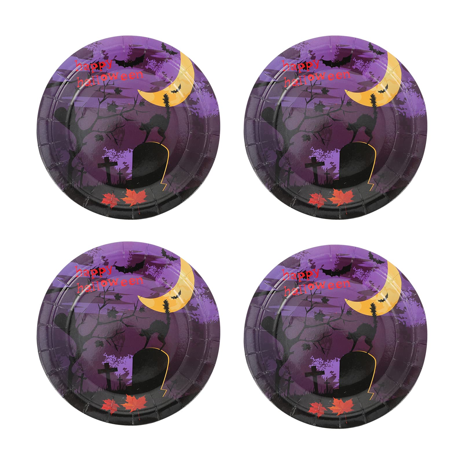 Cabilock 20-Piece Halloween Party Plates Set - Disposable Ghost-Themed Paper Plates for Spooky Dinnerware | Halloween Party Supplies for Kids & Adults | Perfect for Trick-or-Treat, Haunted House & Fall Celebrations