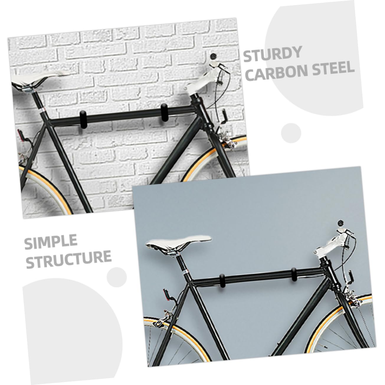 16 Pcs Heavy Duty Bike Hooks for Indoor Bike Storage - Black Carbon Steel Wall Mount Rack for Electric Bikes & Bicycles - Perfect for Garage, Basement & Apartment Organization