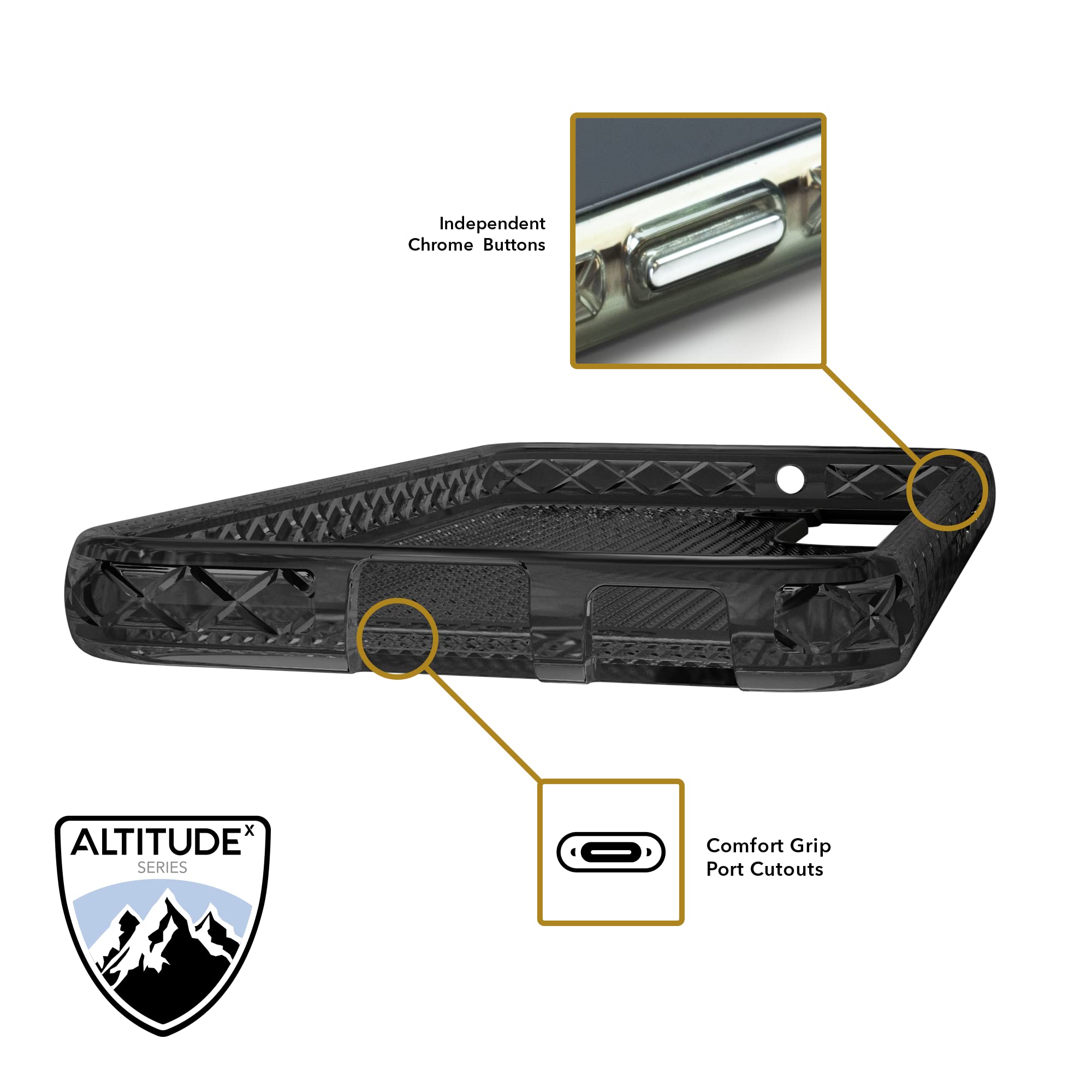 Altitude X Series Shockproof Case for Samsung Galaxy S22 5G - Slim Protective Phone Cover with Military-Grade Drop Protection (Matte Black) | Perfect for Outdoor Adventures, Work & Daily Use
