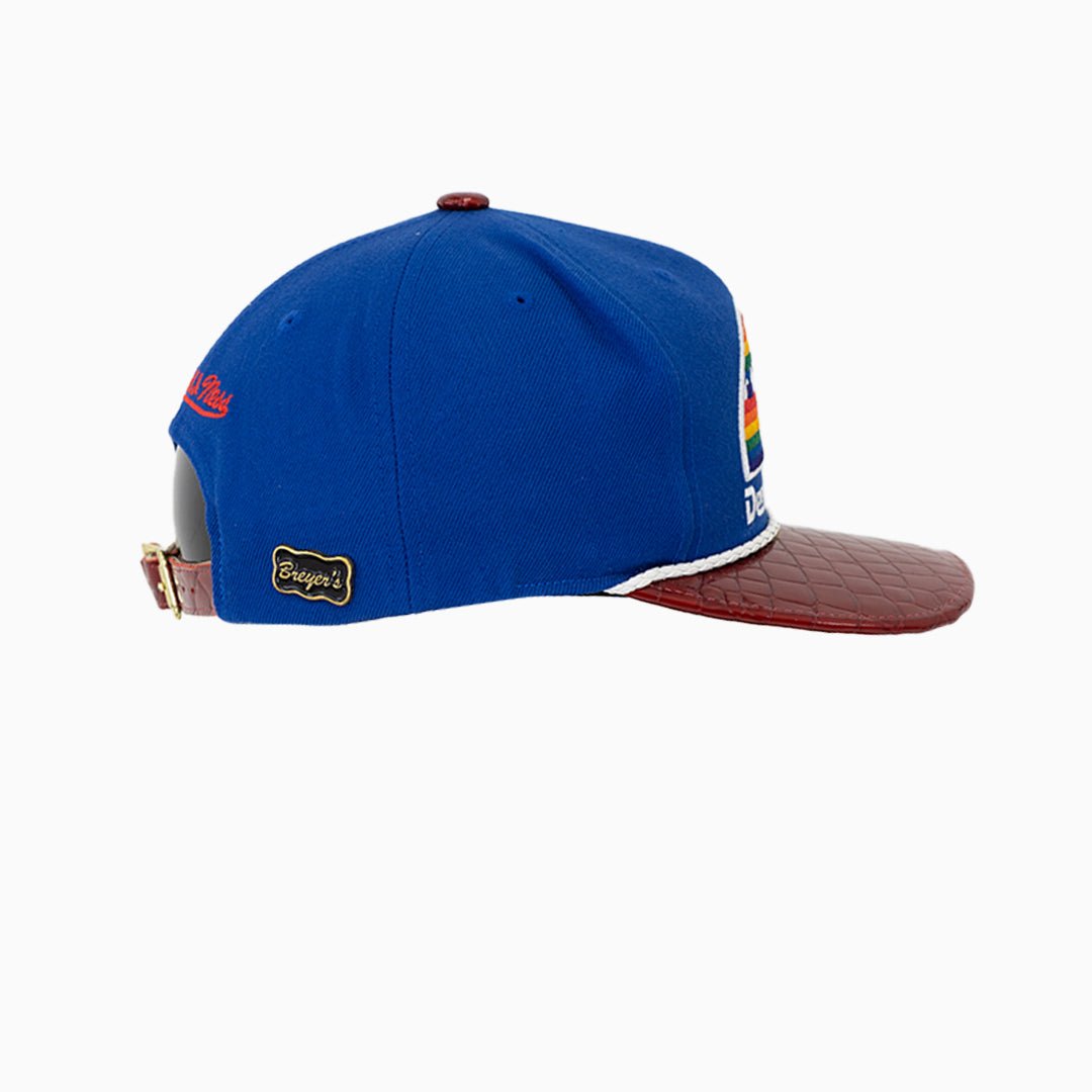 Breyer's Buck 50 Denver Nuggets NBA Snapback Hat with Genuine Leather Visor - Perfect for Basketball Games, Streetwear Fashion & Sports Fans