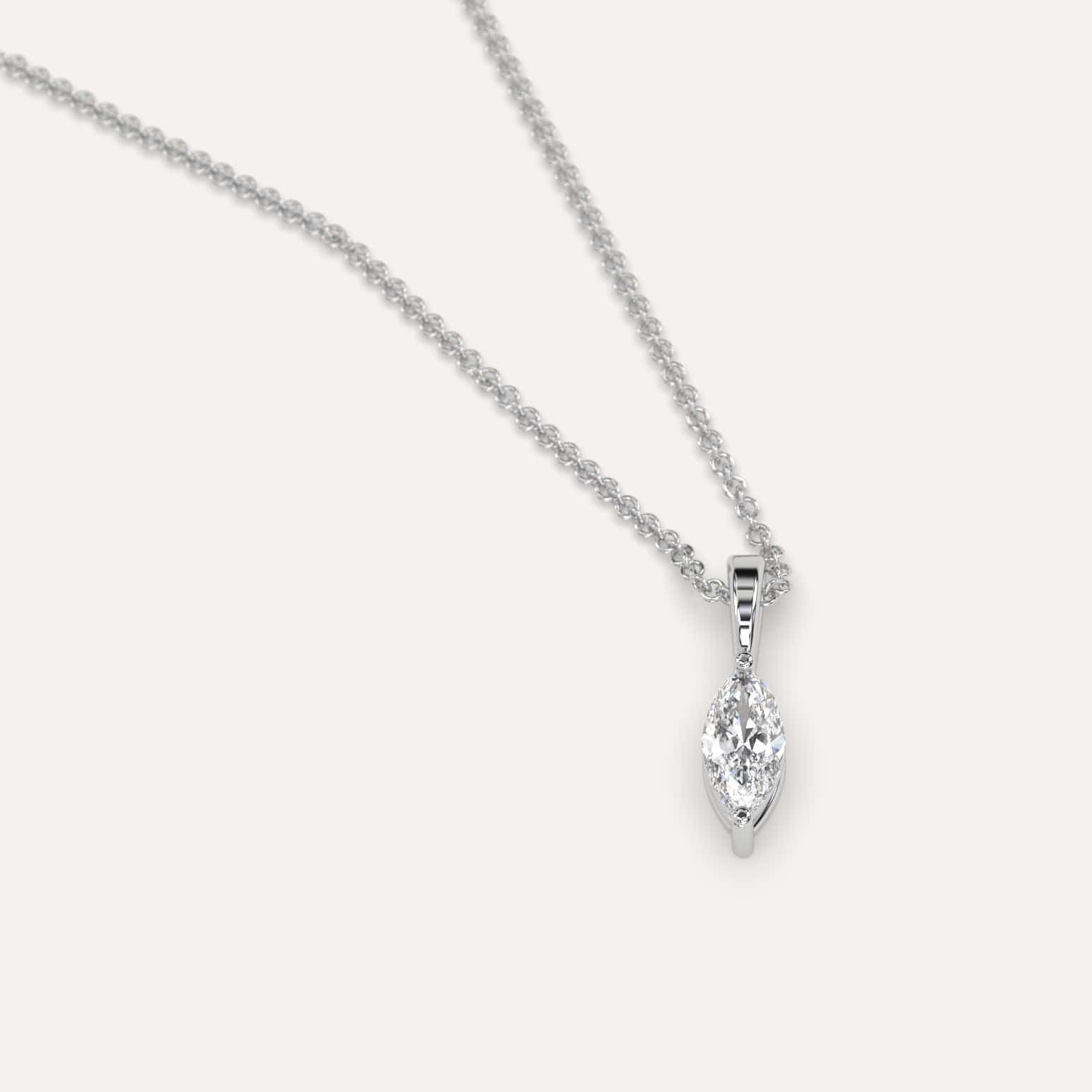 1/4 Carat Marquise Cut Diamond Pendant Necklace - Elegant 14K Gold Solitaire Jewelry for Women, Perfect for Anniversaries, Weddings & Special Occasions