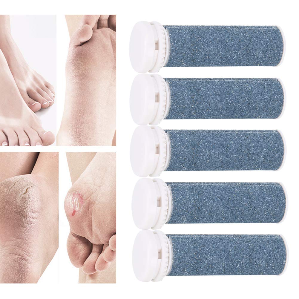 Extra Coarse 5-Pack Replacement Rollers for Electric Callus Remover - Washable Pedicure File Refills for Smooth Feet Care - Perfect for Home Foot Spa & Professional Salon Use