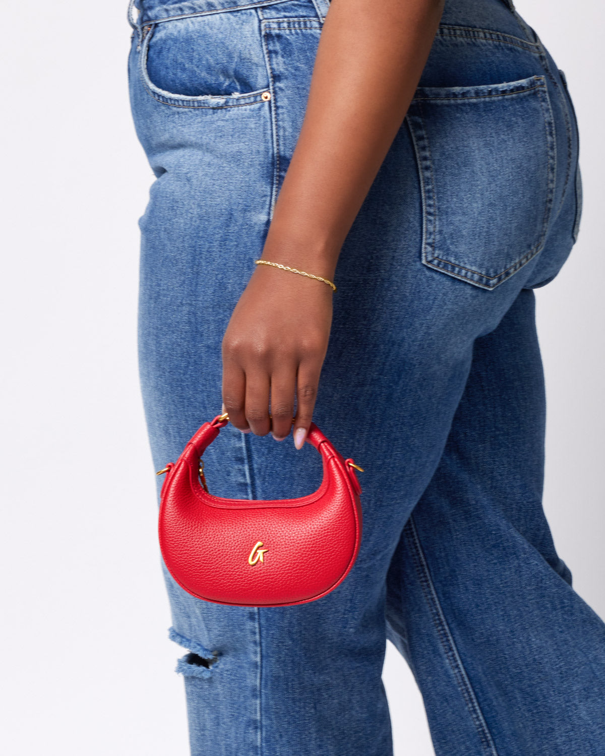 NANO PEBBLE HOBO BAG - Stylish Red Crossbody Purse for Women | Fashionable Everyday Shoulder Bag for Work, Travel & Shopping