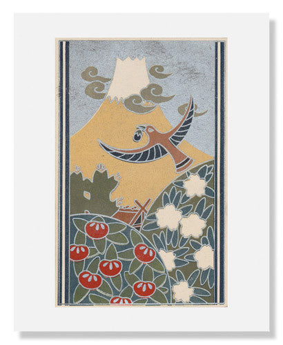 Stunning Mount Fuji, Hawk, and Eggplant Japanese Art Print - Perfect for Home Decor, Office Wall Art & Gift Ideas