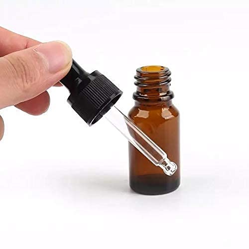 Premium 10ml Amber Glass Bottles with Glass Droppers - Essential Oil Dropper, Eye Dropper (Pack of 6) - Perfect for DIY Essential Oils, Aromatherapy & Herbal Remedies