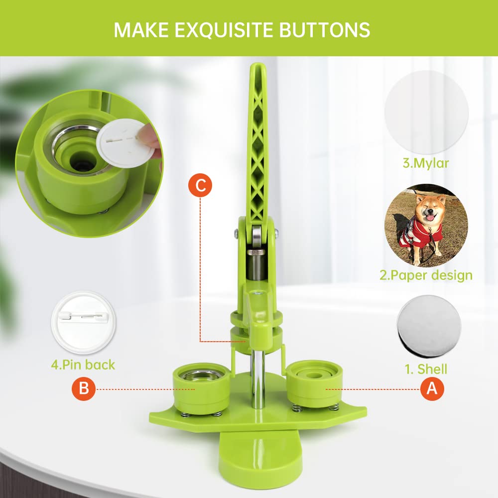 FastToBuy 4th Gen Button Maker Machine - 37mm/1.5