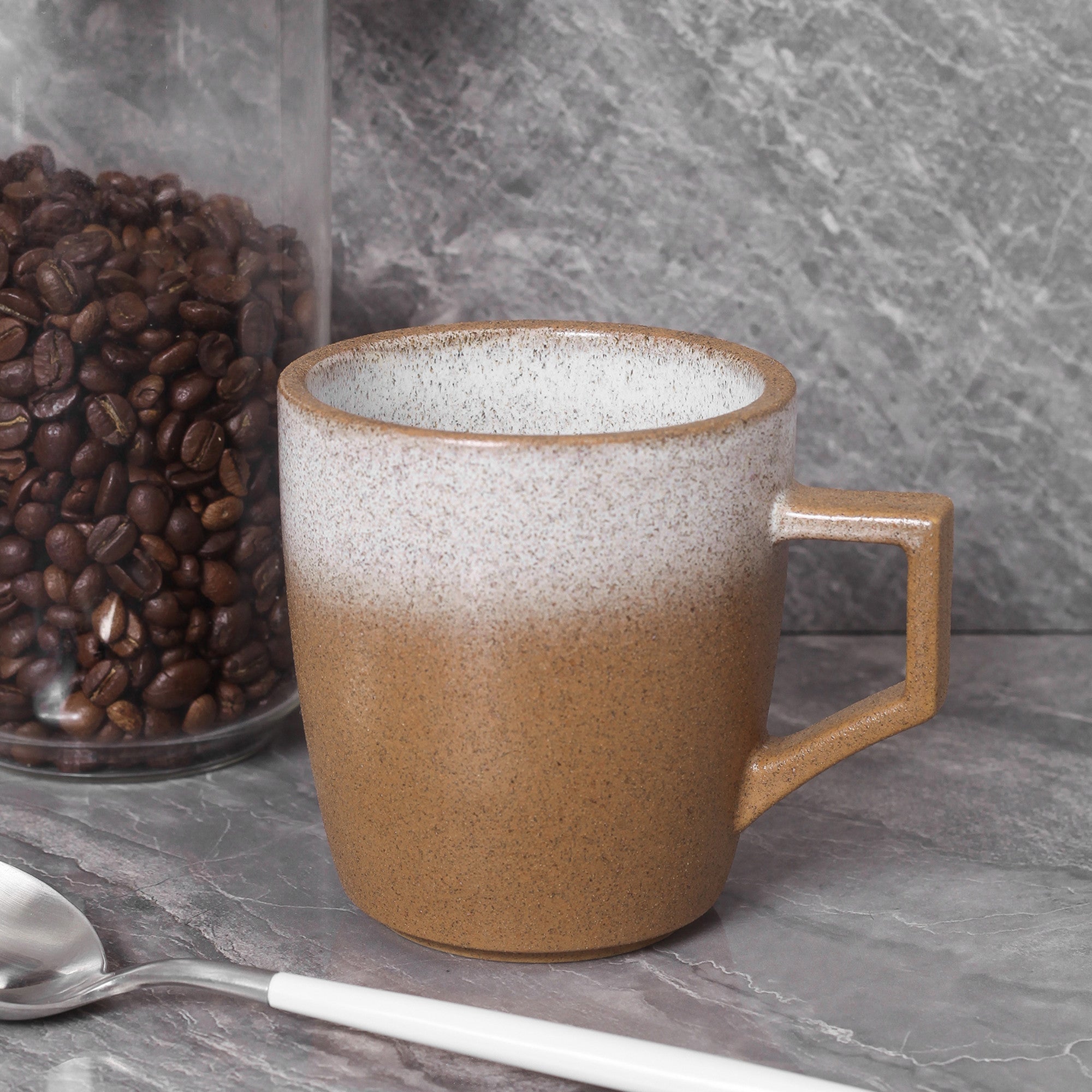 Vince Stoneware Coffee Mug - 16oz Brown Ceramic Cup for Hot & Cold Drinks - Perfect for Home, Office, or Gift Giving
