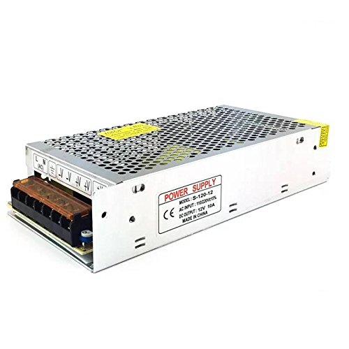 110V/220V AC to 12V DC 10A 120W Power Supply Adapter - LED Strip Lights, CCTV, Computer, Radio Power Converter | Indoor & Outdoor Use for Home, Office, Security Systems