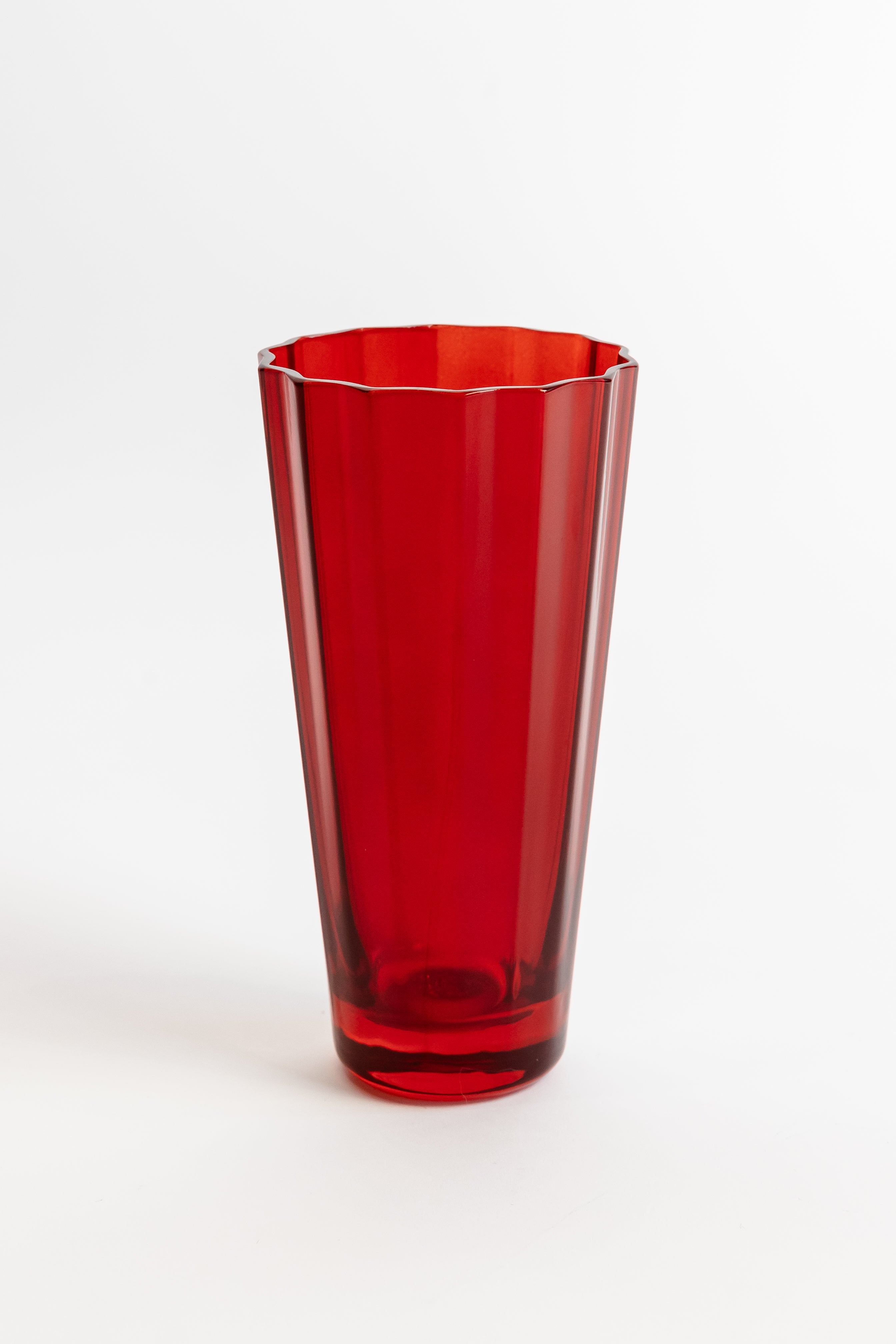 Estelle Colored Sunday Highball Glasses Set of 6 - Vibrant Red Cocktail Glasses for Margaritas, Iced Tea & Party Drinks