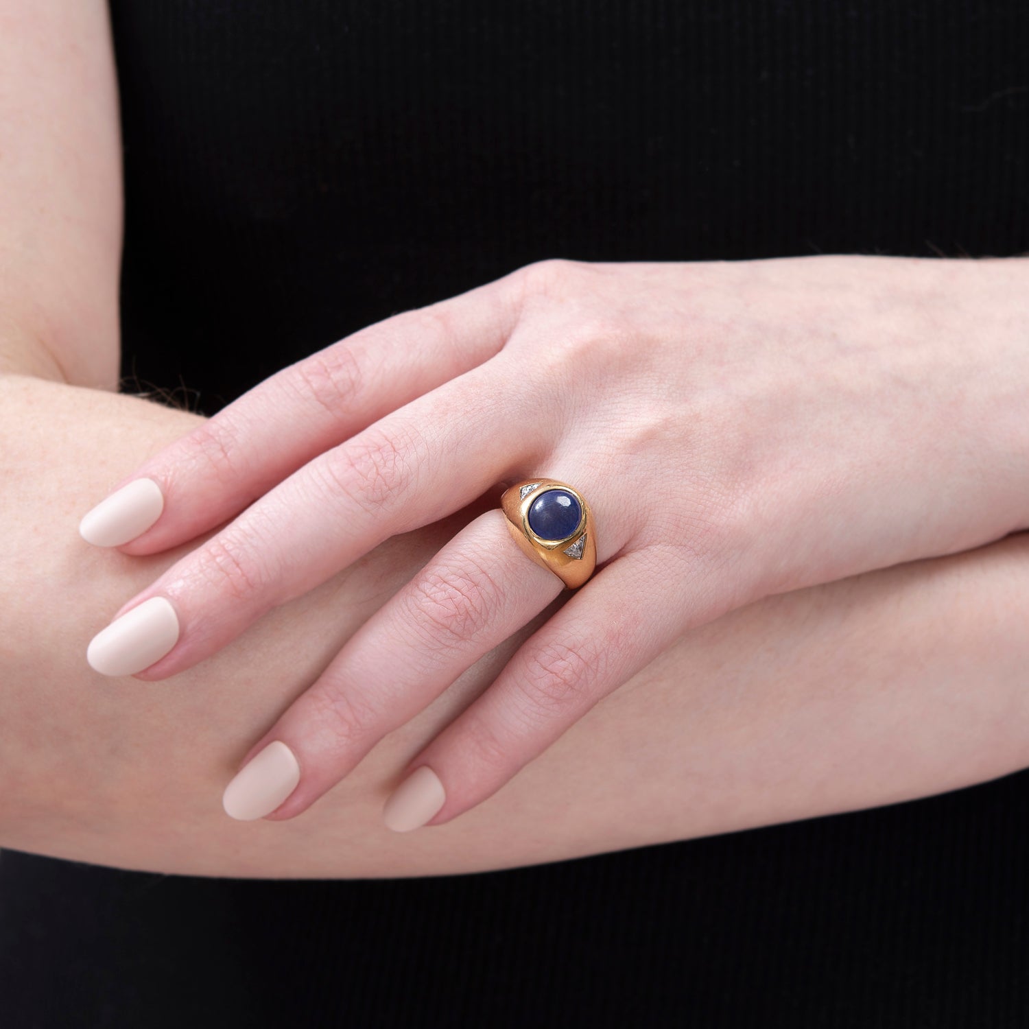 Vintage 18K Gold GIA Certified Natural No Heat Ceylon Star Sapphire & Diamond Flush Mount Ring for Women - Perfect for Engagement, Wedding, Anniversary & Special Occasions